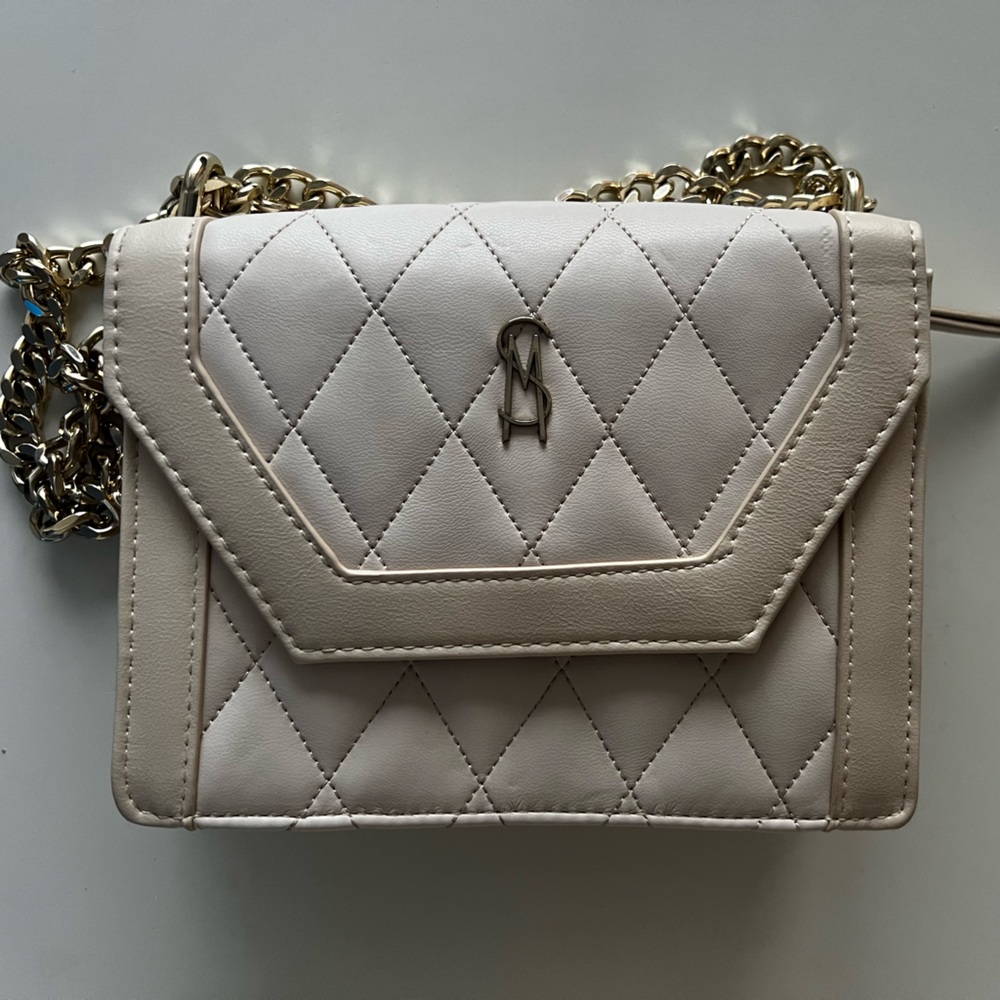 Steve Madden Cream Quilted Crossbody Bag